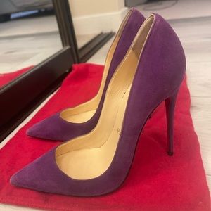 Authentic Christian Louboutin So Kate Suede- Purple.